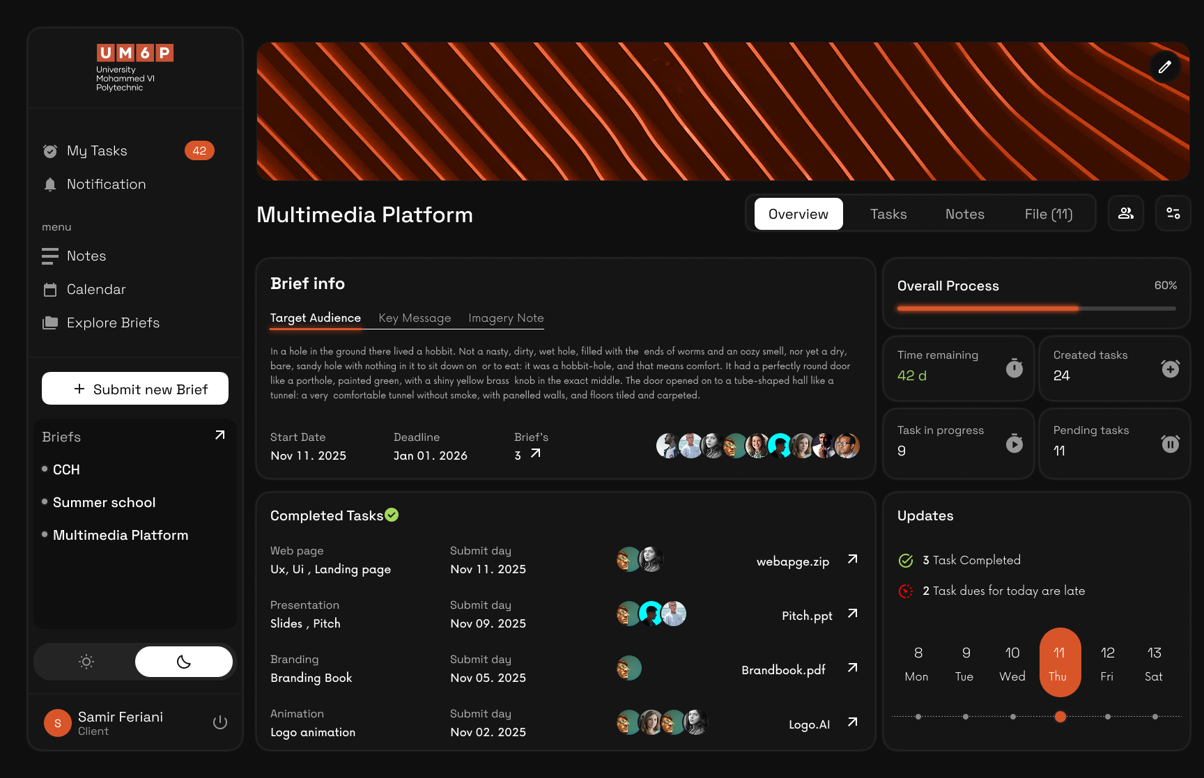 UM6P service platform interface, view 2