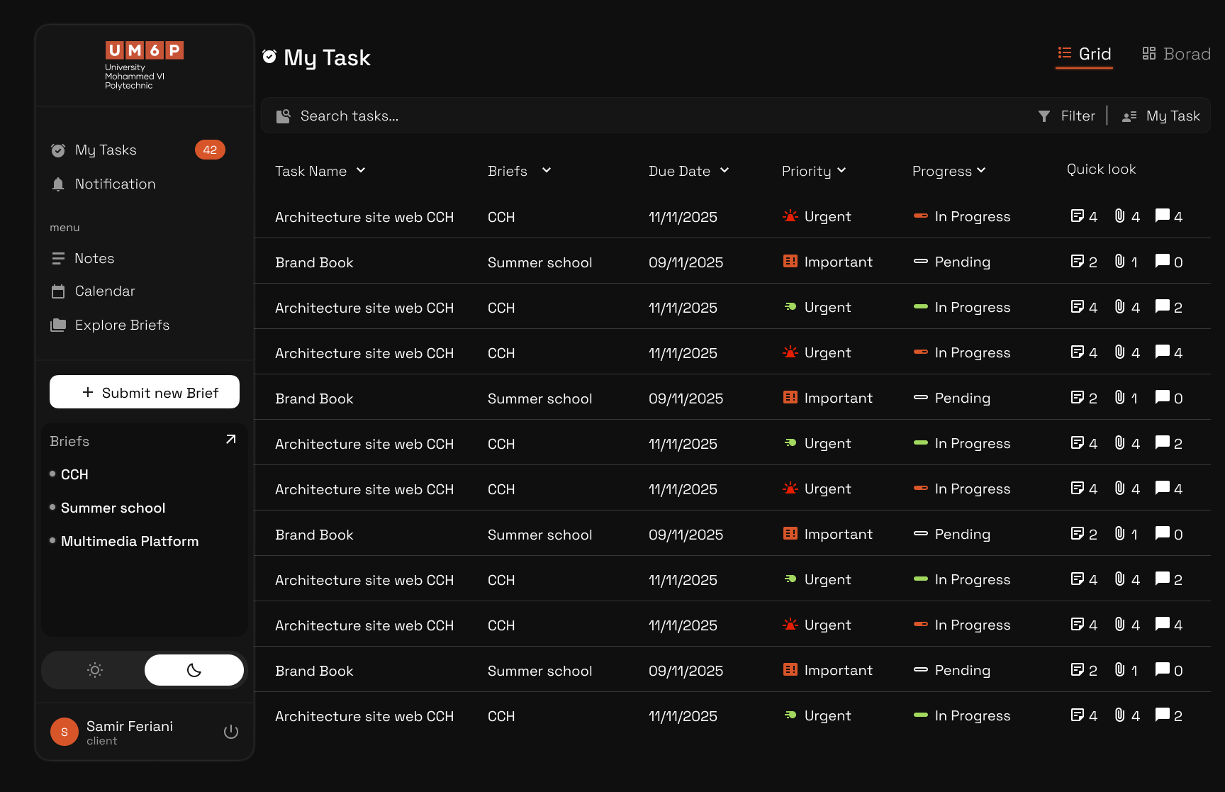 UM6P service platform interface, view 4